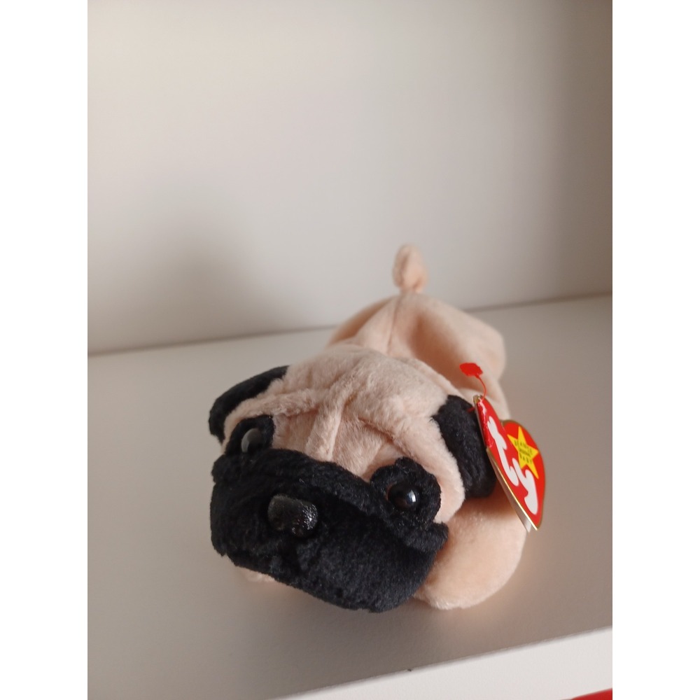 Vintage Pugsly The Pug Ty Beanie Baby Plush Stuffed Animal Toy Collectible